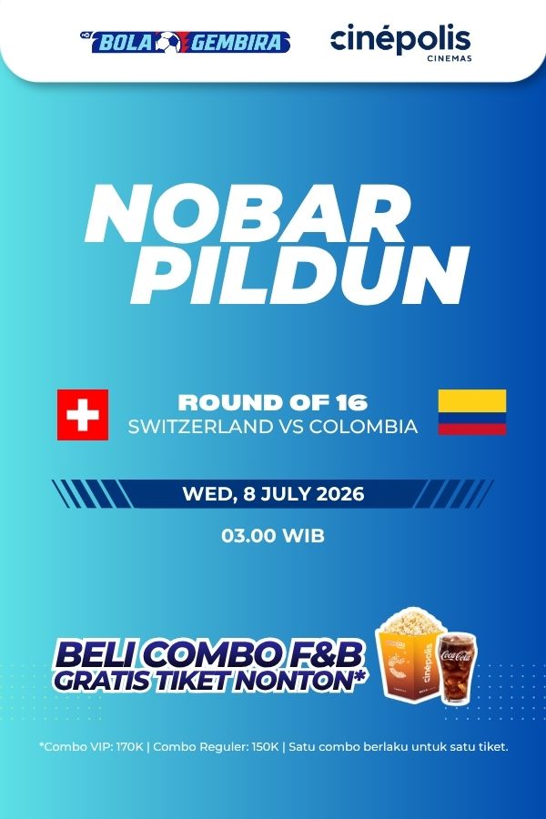 Film NOBAR PILDUN 16 BESAR: SWITZERLAND VS COLOMBIA